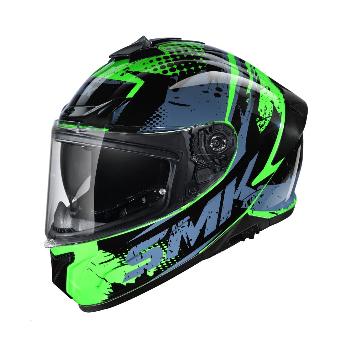 SMK Typhoon Grunge D Ring Full FACE Helmet with PINLOCK